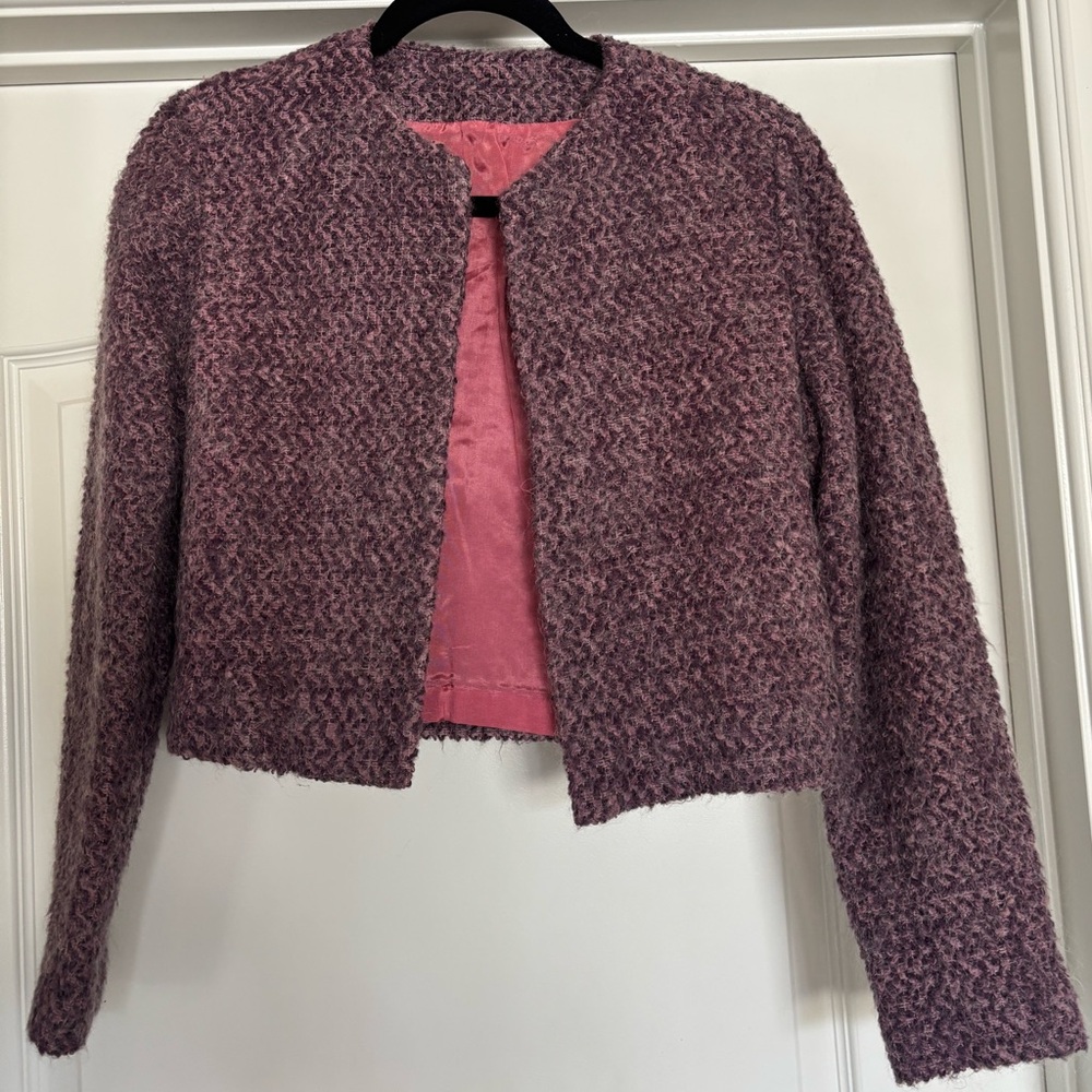 Chic Textured Pink Jacket